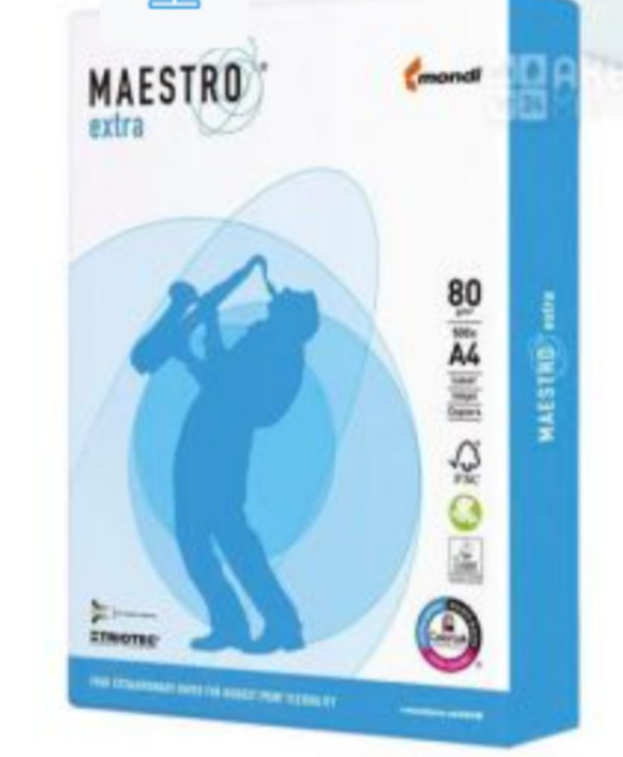 Папір для друку MAESTRO extra A4, 80 г/м2, 500 арк., білий